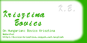 krisztina bovics business card